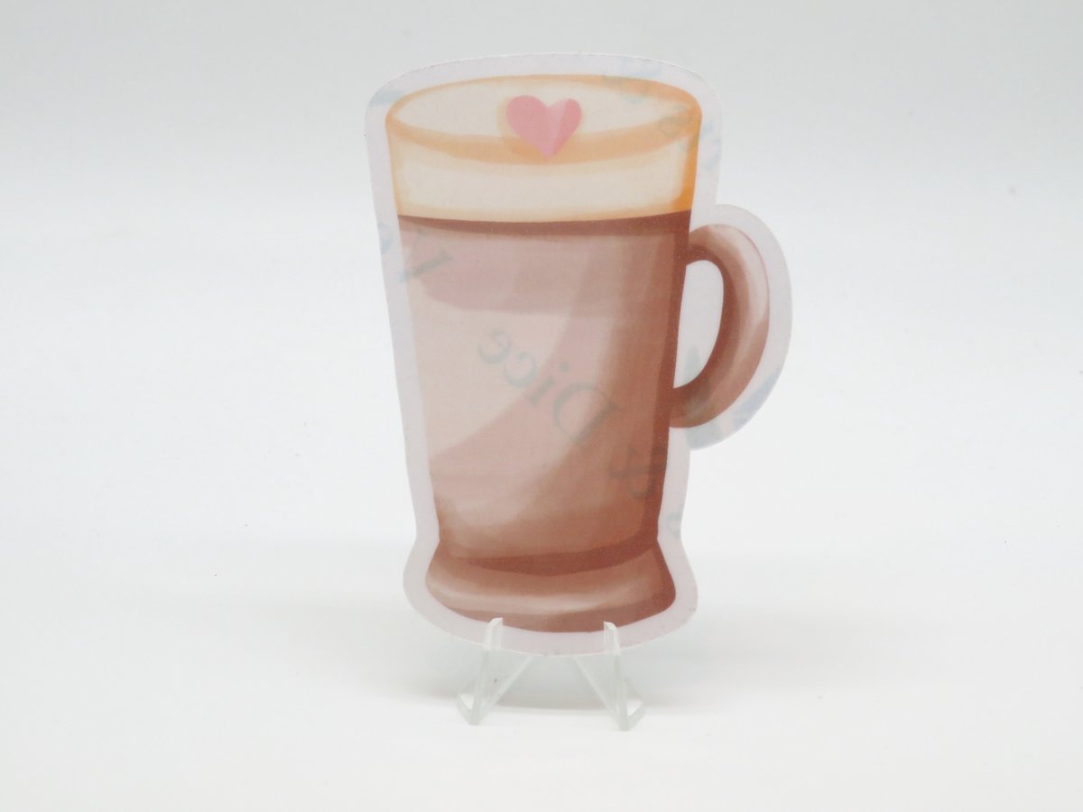 Liefdevolle Latte Sticker - Koffie met Liefde | Veras Arts & Dice | Schattige Stickers - Handgemaakte Stickers | Journaling Bullet Journal Scrapbooking Leuke Laptop Telefoon | Loving Coffee